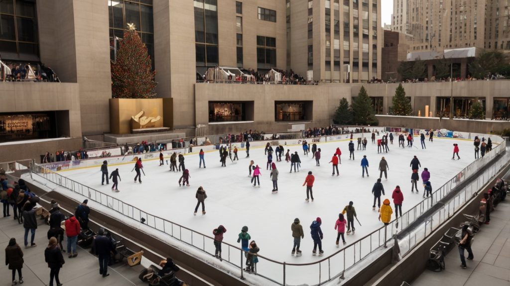 New York City, United States: Rockefeller Center Ice Rink